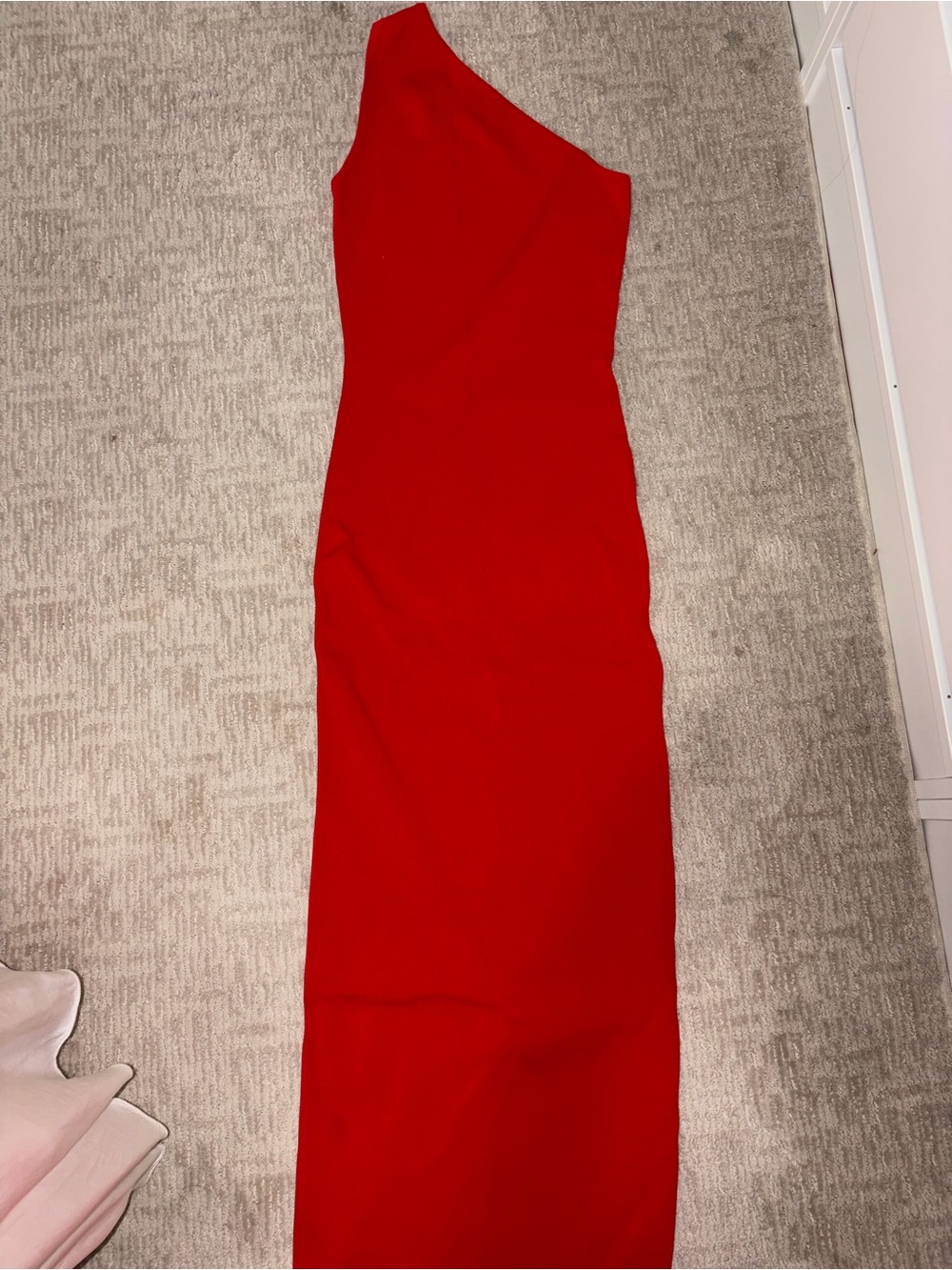 Zara One-Shoulder Scarlet Column Dress